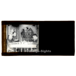 Indochina: Tea Hour In Christian Mission - Native Priest (Vintage Stereo Glass Plate ~1920s/1930s)