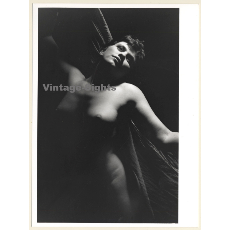 Artistic Erotic Nude Study: Natural Shorthaired Woman*4 (Vintage Photo France 1980s)