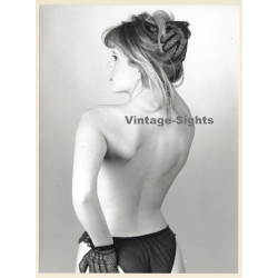 Artistic Erotic Nude Study: Natural Slim Blonde Female*2 / Rear View (Vintage Photo France 1980s)