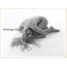 Artistic Erotic Study: Longhaired Blonde Nude Crouched On Floor (Vintage Photo France 23 x 31 CM 1980s)