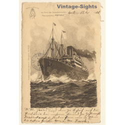 HAPAG Linie: Postdampfer Pretoria / Steamer (Vintage PC 1901)