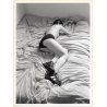 Artistic Erotic Study: Slim Semi Nude Female On Bed / Shoes - Panties (Vintage XL Photo France 30 x 23 CM 1980s)