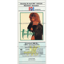 Tina Turner Break Every Rule '87 Ticket Mannheim 2 - Unused (Vintage Memorabilia)