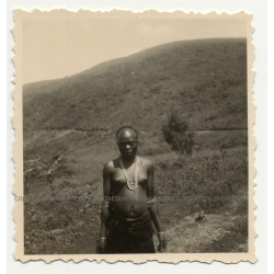 Topless African Woman Out In Thr Free / Congo (Vintage Photo 1940s/1950s)