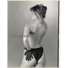 Artistic Erotic Study: Rear View Of Topless Female In Black Panties (Vintage XL Photo France 30 x 24 CM 1980s)