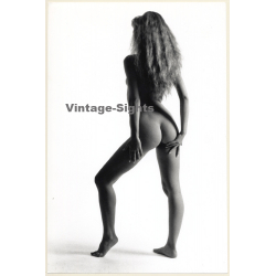Artistic Erotic Study: Rear View Of Slim Sporty Nude Woman (Vintage XL Photo France 30 x 20 CM 1980s)