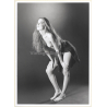 Artistic Erotic Study: Slim Longhaired Nude Bends Forward / Jumper (Vintage XL Photo France 30 x 22 CM 1980s)