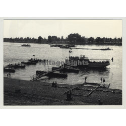 40597 Benrath / Germany: View Over The Rhine / Rhein / Ferry (Vintage Photo 1964)