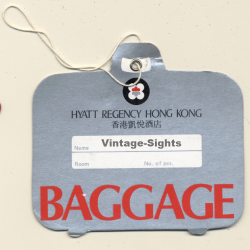 Hongkong / Malaysia: Hyatt Regency Hong Kong (Vintage Hotel Luggage Tag)