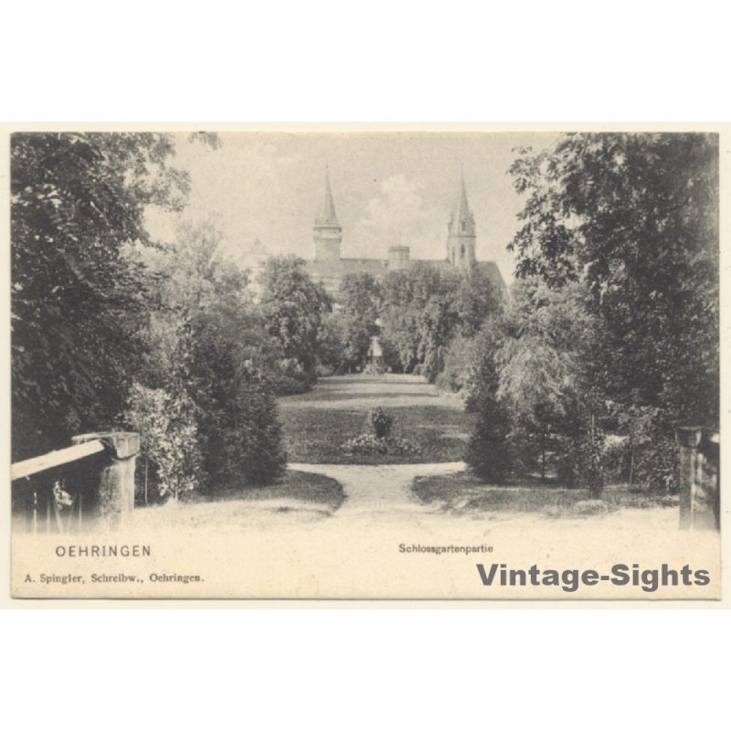 Oehringen / Germany: Schlossgartenpartie (Vintage PC 1906)