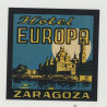 Hotel Europa - Zaragoza / Spain (Vintage Luggage Label)