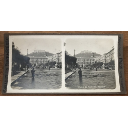 Municipal Square - Naples / Italy (Vintage Stereo Photo)
