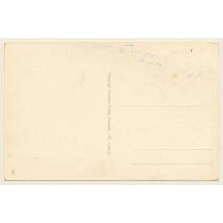 Santa Claus & 3 Bears In The Snow (Vintage PC ~1940s)