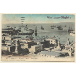 Valparaiso / Chile: Plaza Sotomayor y Muelle Fiscal / Port (Vintage PC 1911)