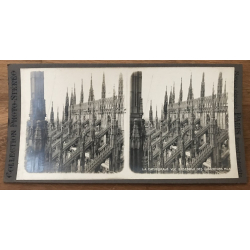 The Cathedral, General View Of Bell-Turrets - Milan / Italy (Vintage Stereo Photo)