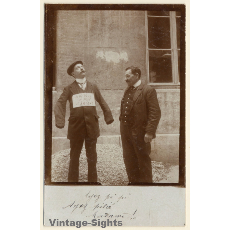Je Ne Veux Ni Pain Ni Argent / Humor (Vintage RPPC 1910s/1920s)