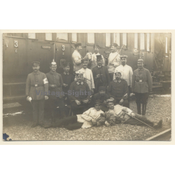 Rotes Kreuz: Planmäßiger Hilfslazarettzug No.9 / Zug - Bierkrug  (Vintage RPPC 1910s)