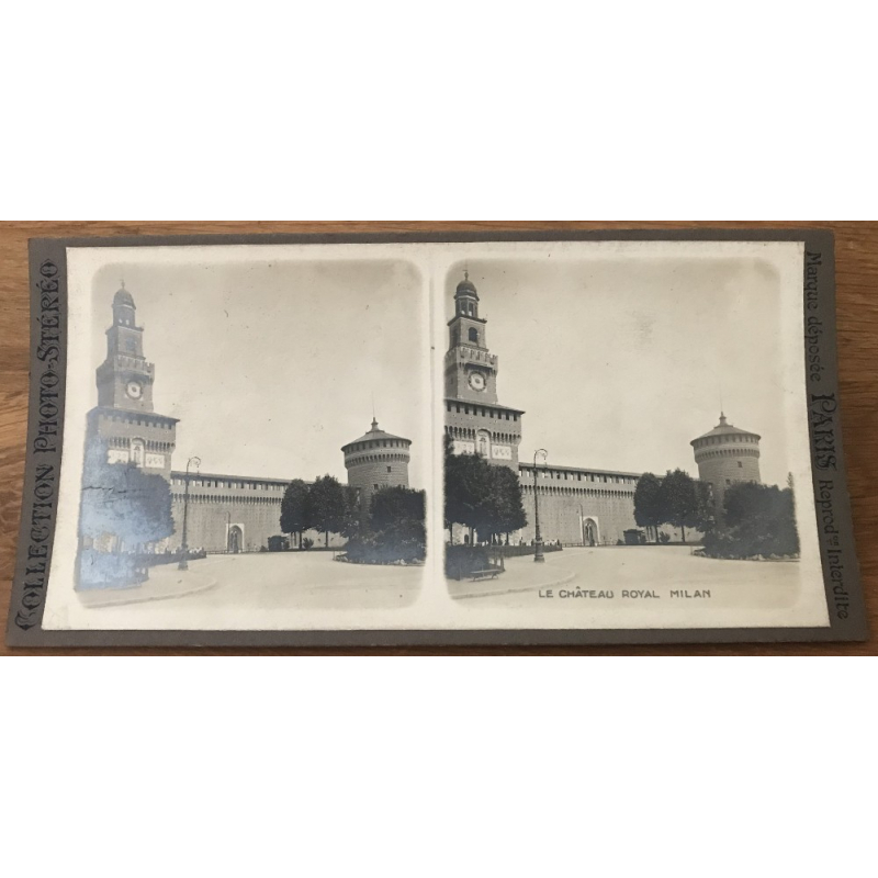 The Royal Castle - Milan / Italy (Vintage Stereo Photo)