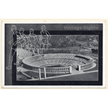 Berlin: Leichtathletik Länderkampf USA - Deutschland / Olympia Stadium (Vintage PC 1938)