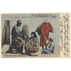 Cairo / Egypt: Selling Oranges & Water / Ethnic (Vintage PC 1905)