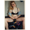 Erotic Study: Pensive Semi  Nude Blonde On Bed / Bra (Vintage Photo ~1990s)