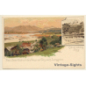 Otto Strützel: Isarthal - Lenggries - Calvarienberg - Tölz (Vintage PC 1900s)