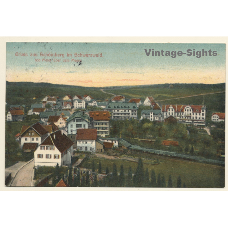 Schömberg im Schwarzwald: Total View (Vintage PC 1914)