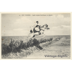 Tunisia: Indigenous Spahi Jumping With Horse (Vintage PC 1910s/1920s)