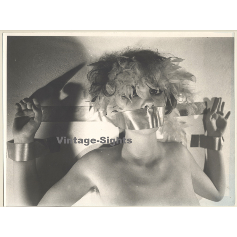 Experimental Erotic Study by Piotr: Nude Female In Duct Tape Bondage (Vintage XL Photo 30 x 40 CM 1980s)