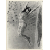 Experimental Erotic Study by Piotr: Nude Female Covered In Foam Jumps Up (Vintage XL Photo 40 x 30 CM 1980s)