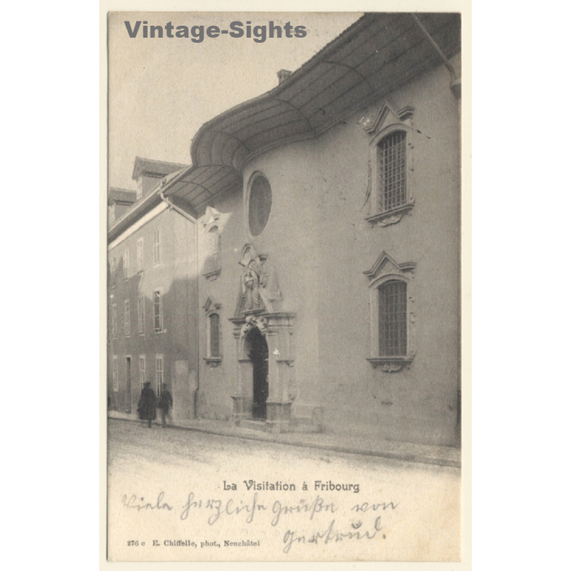 Fribourg / Switzerland: La Visitation - Street View (Vintage PC 1904)