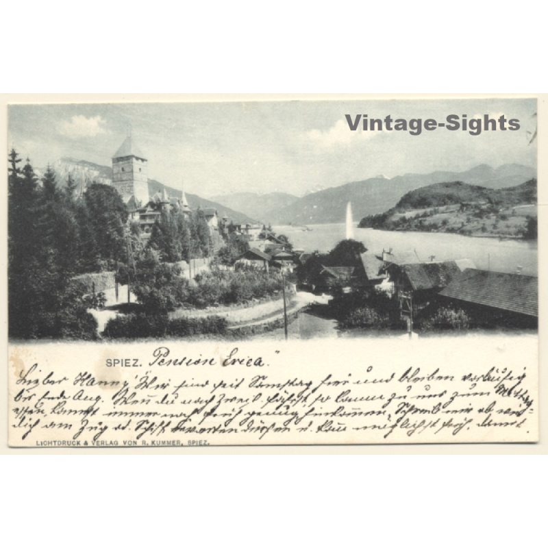 Spiez / Switzerland: Partial View & Lake (Vintage PC 1906)