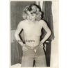 Erotic Study: Funny Topless Semi Nude In Jeans (Vintage Photo GDR ~1980s)