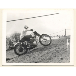British Motocross Race N°77 / Scrambling *1 (Vintage Photo UK ~1950s)
