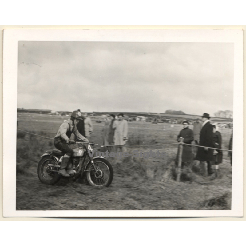 British Motocross Race N°4 / Scramble *13 (Vintage Photo UK ~1950s)