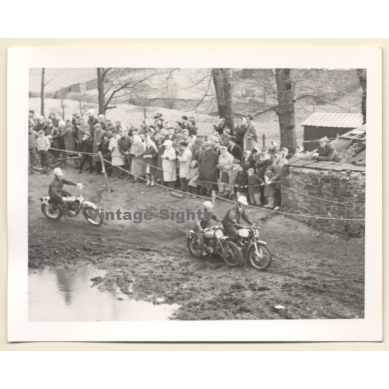 British Motocross Race N°36 N°35 N°21  / Scramble *15 (Vintage Photo UK ~1950s)