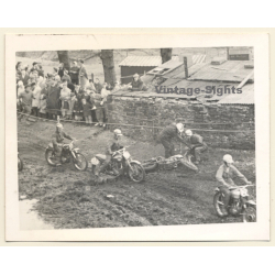British Motocross Race N°37 N°38 Crash  / Scramble *16 (Vintage Photo UK ~1950s)