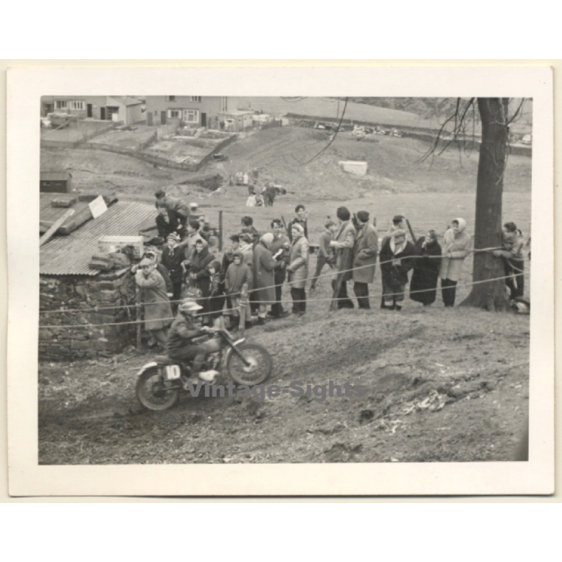 British Motocross Race N°10 / Scramble *19 (Vintage Photo UK ~1950s)