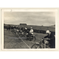 British Motocross Race - Start / Scramble *22 (Vintage Photo UK ~1950s)