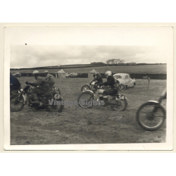 British Motocross Race N°63 N°43 N°54  / Scramble *25 (Vintage Photo UK ~1950s)