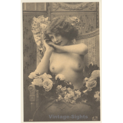 1920s Erotica: Nude Belle Epoque Beauty*2 / Risqué - Boudoir (PC Weltpostverein RE ~1960s)