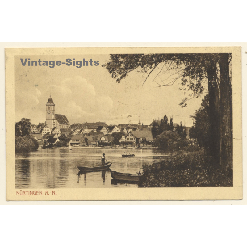 Nürtingen a.N. / Germany: Partial View - Church - Neckar (Vintage PC 1911)