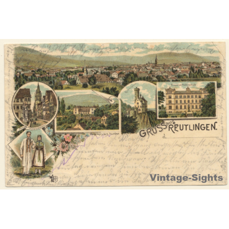 Reutlingen: Frauenarbeitsschule - Pomologisches Institut (Vintage PC Litho 1902)