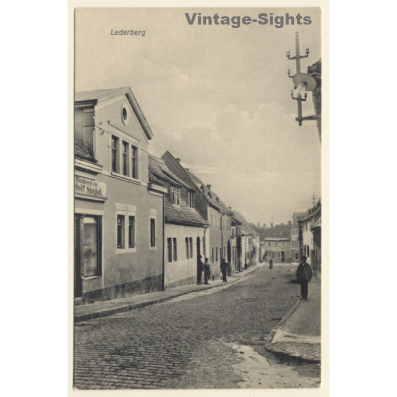 Lederberg / Querfurt: Bäckerei Adolf Siegel - Strassenansicht (Vintage PC 1910s/1920s)