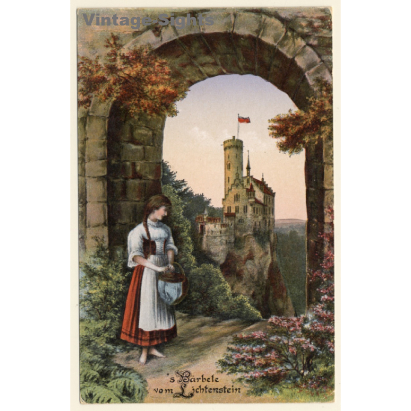 Honau / Germany: Schloss Lichtenstein *8 's Bärbele (Vintage PC 1918)