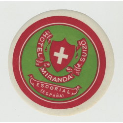 Hotel Miranda & Suizo / Spain (Vintage Luggage Label)
