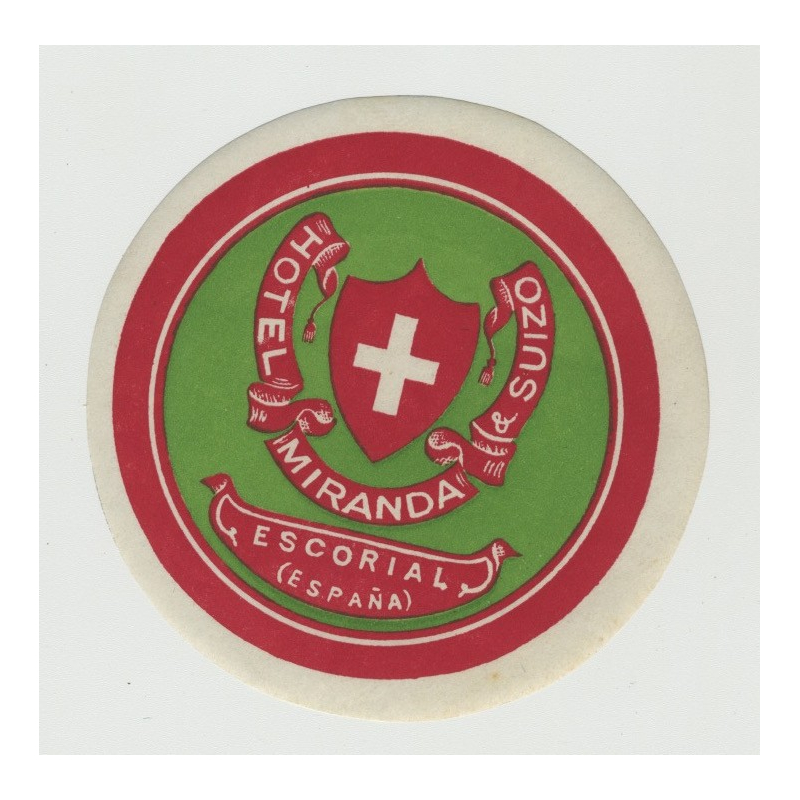 Hotel Miranda & Suizo / Spain (Vintage Luggage Label)