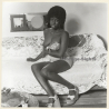 Erotic Study: Slim Dark-Skinned Semi Nude Flashing Boob On Couch (Vintage Photo KORENJAK 1970s/1980s)