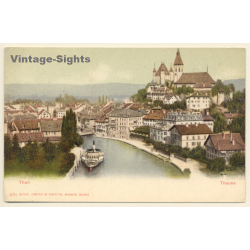 Thun / Switzerland: Teilansicht & Schloss (Vintage PC 1900s)