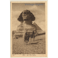 Lehnert & Landrock N°1043: Cairo - The Great Sphinx / Camel (Vintage PC 1910s/1920s)